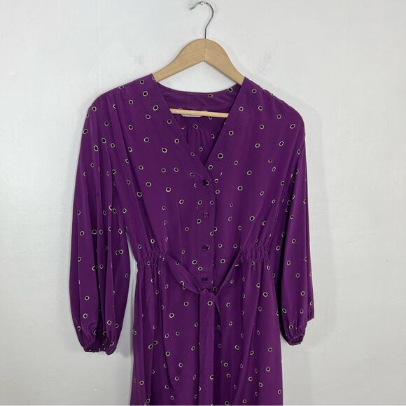 TUCKER NYC Purple Black Dot Tunic Dress Size Large - Picture 5 of 13